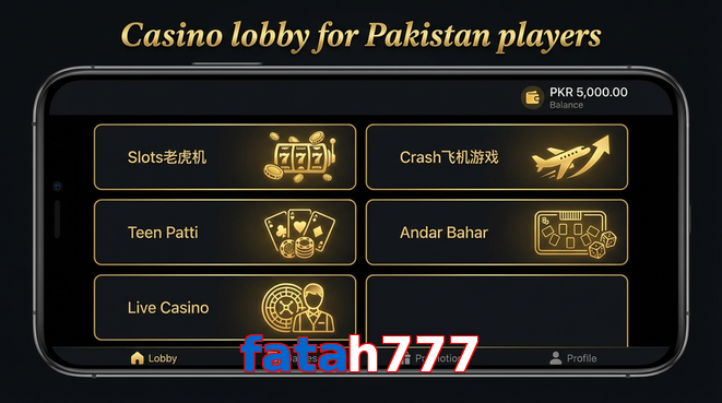 Lobby view of Fatah777 for Pakistan users